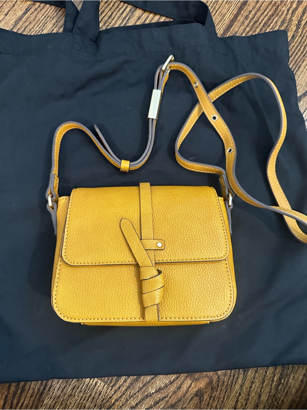 Foley and Corinna Mustard Yellow Leather Crossbody Bag